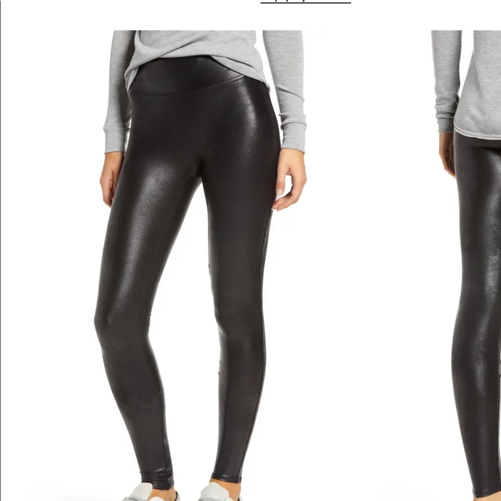 Spanx Faux Leather Leggings Sz XL petite